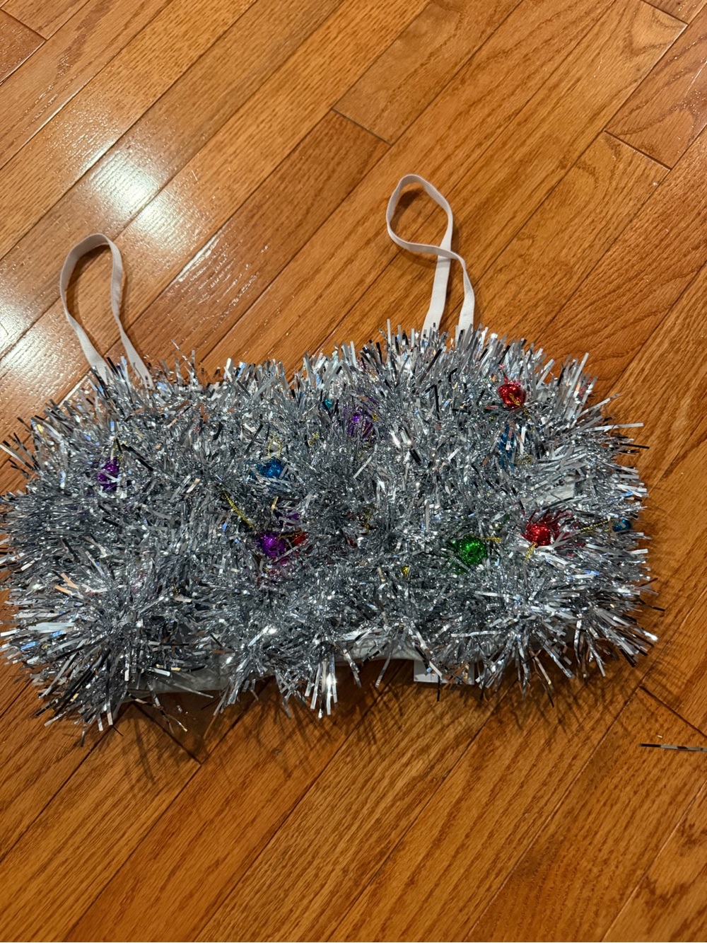 Festive Silver Tinsel Party Top